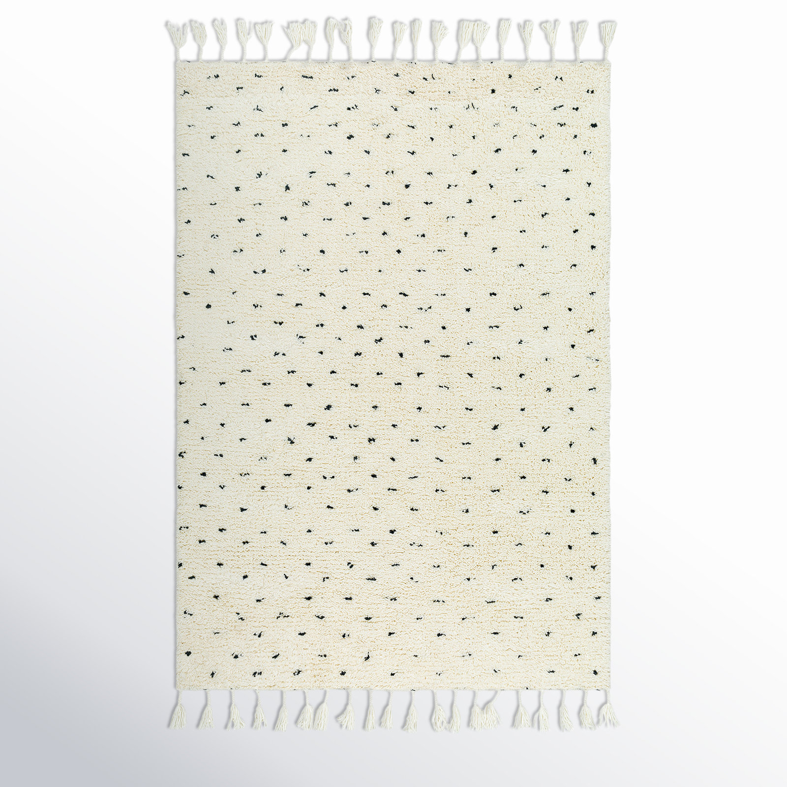 Kyra Handmade Wool White Rug, Rectangle 9' x 12'