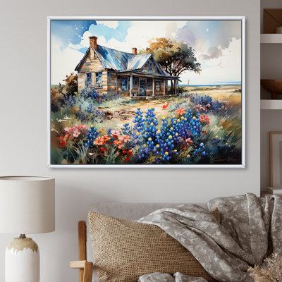 «Blue Bonnets Farm Charm» sur toile