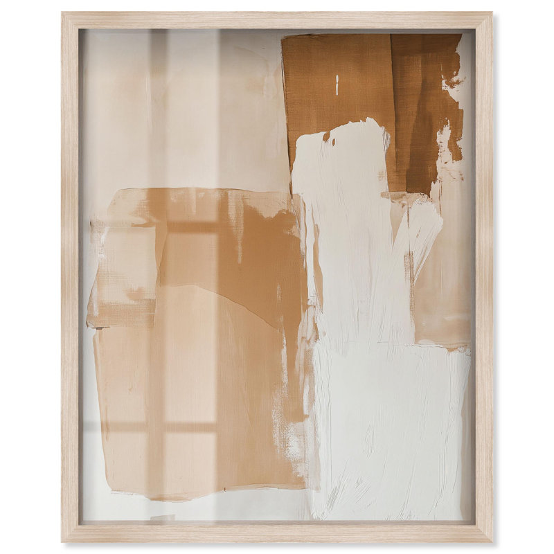 Terra Layers Shadowbox Print Boho Art par Art Remedy, 21" H x 17" W, Crème, crème