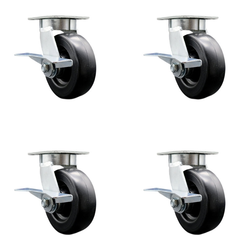 Roulettes pivotantes en oléfine Kingpinless