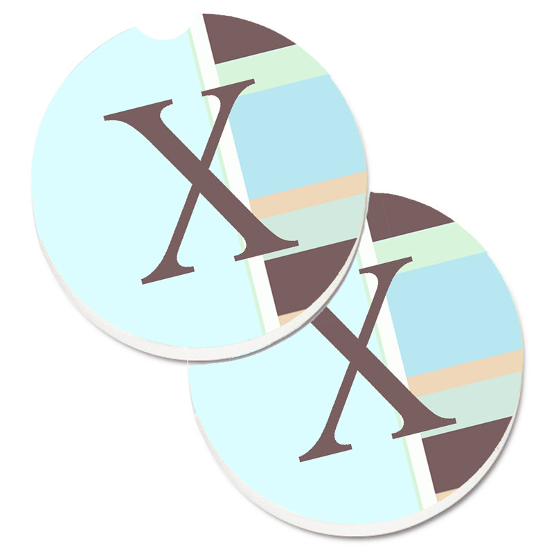 Sous-verre voiture monogramme initial, X, Mauve
