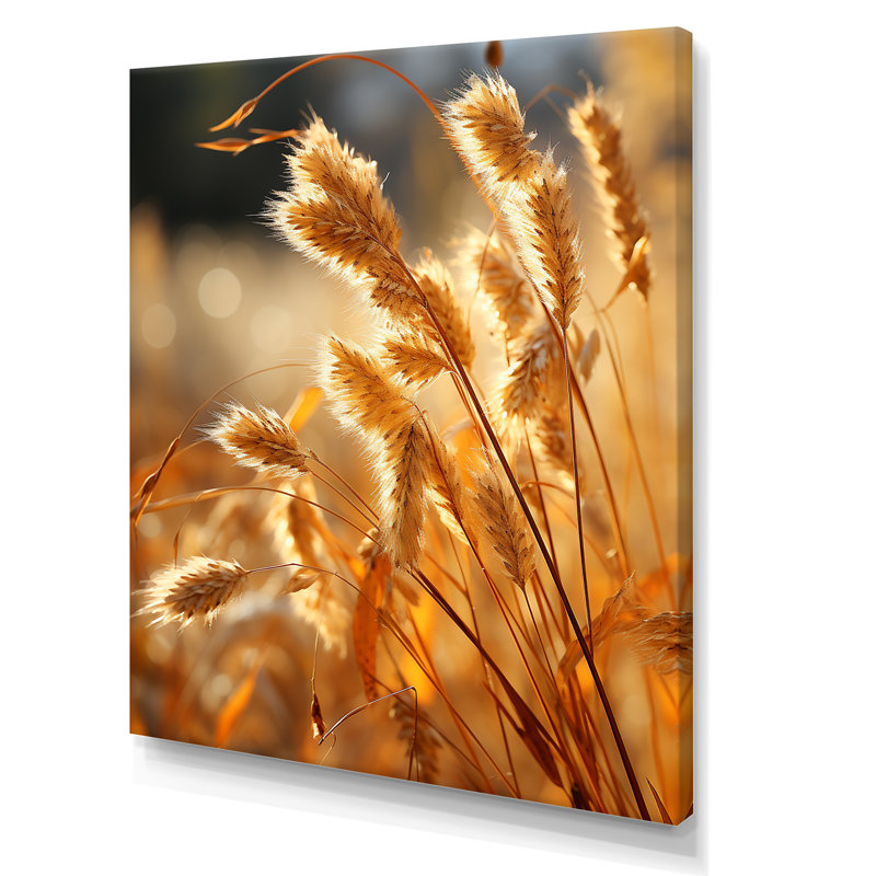 Golden Meadow Grass sur toile, Toile tendue, H 40 po x l 30 po x P 1,5 po