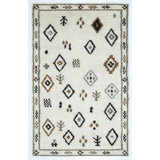Rivah Hand Tufted Geometric Area Rug in Ivory/Brown/Black