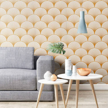 Everly Quinn Papier peint adhésif texturé doré à motif géométrique  imperméable (17,71 po x 196 po), papier autocollant vinyle adhésif pour  mur, escalier, comptoir, armoires - Wayfair Canada