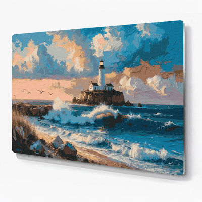 Coastal Coastal Living Plus Blue Metal Wall Art