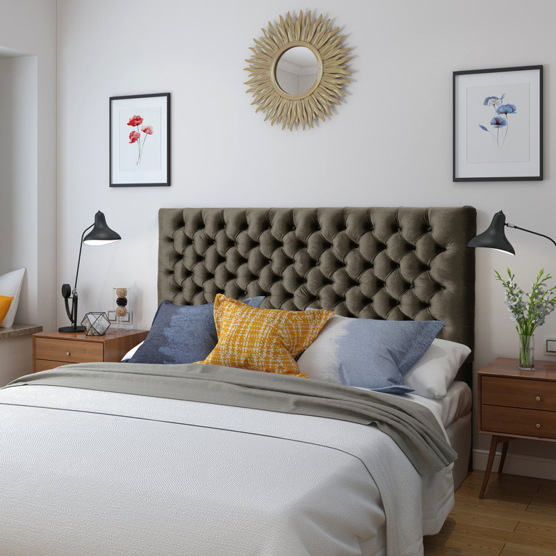 Tête de lit pour grand lit, tapissier, décor contemporain, tête de lit tapissier incluse pour la chambre à coucher, taille, design, outils fournis