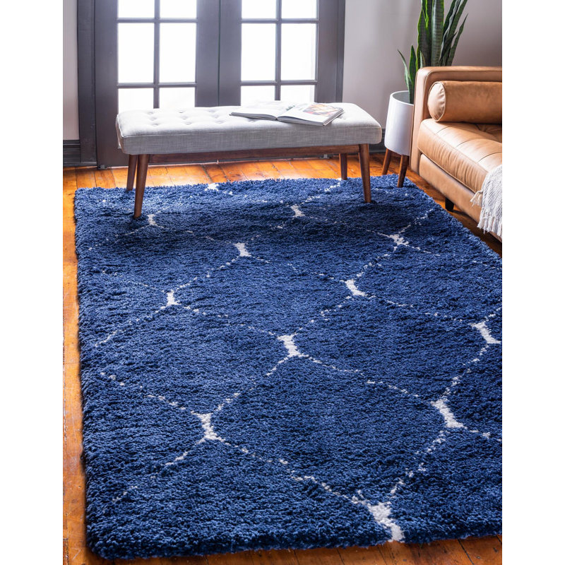 Burkart Trellis Shag Area Rug, Rectangle 152 x 244cm