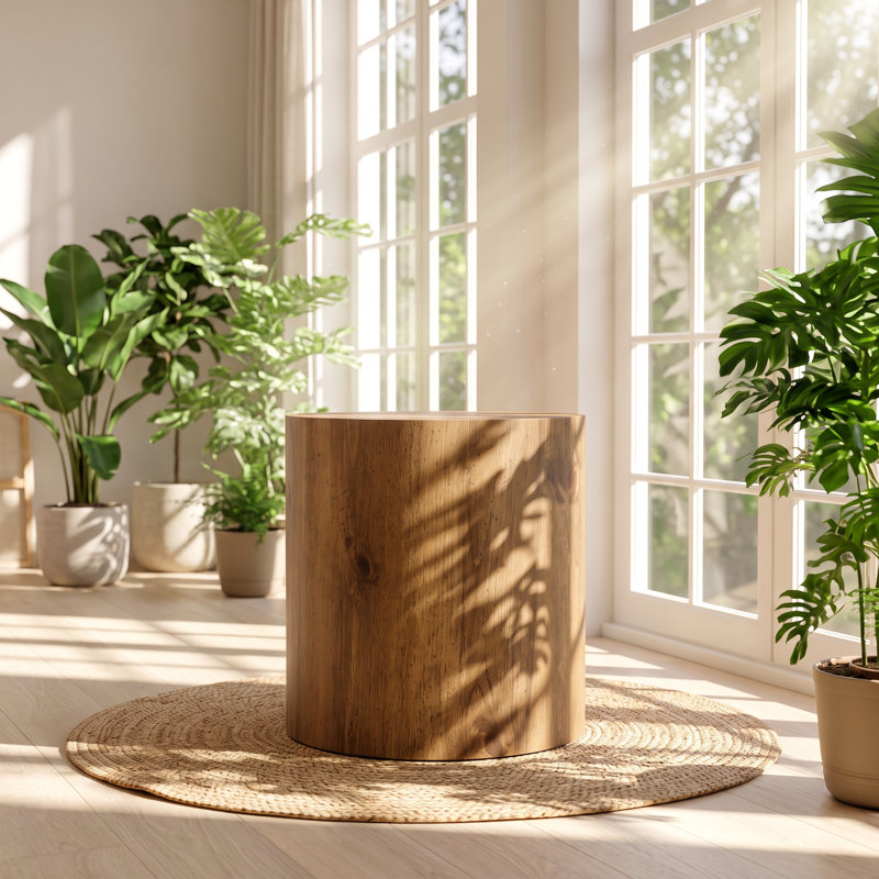 Table basse cylindrique Droom 15,7 po L x 15,7 po P x 15,7 po H en MDF imitation bois