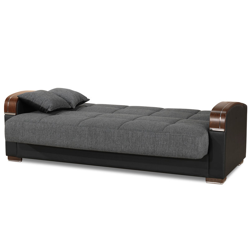 Pegasus Full / Double 87'' Upholstered Convertible Sofa, Gray, Gray