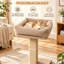 Arbre à chat de 75 cm de haut, poteau à griffer en sisal naturel avec perchoir surélevé, large base stable, tour à chat en peluche douce pour chats d'intérieur