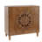 Rustic Hand-Carved Wooden 2-Door Cabinet – Boho Accent Storage Cabinet With Floral Design, Solid Wood Sideboard For Living Room, Entryway, Or Bedroom