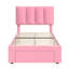 Ensemble de 2 lits plateforme Storgae avec lit plateforme tapissier en velours avec tête de lit ajustable et tiroirs de rangement-499976174
