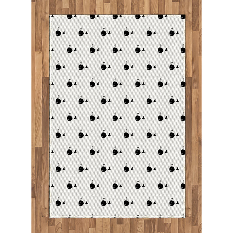 Whale High Density Long Fiber Poly Threads Decorative Area Rug Carpet, Rectangle 4' x 5'8"