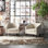 Fauteuil demi-tonneau capitonné 2 pièces Oscar
