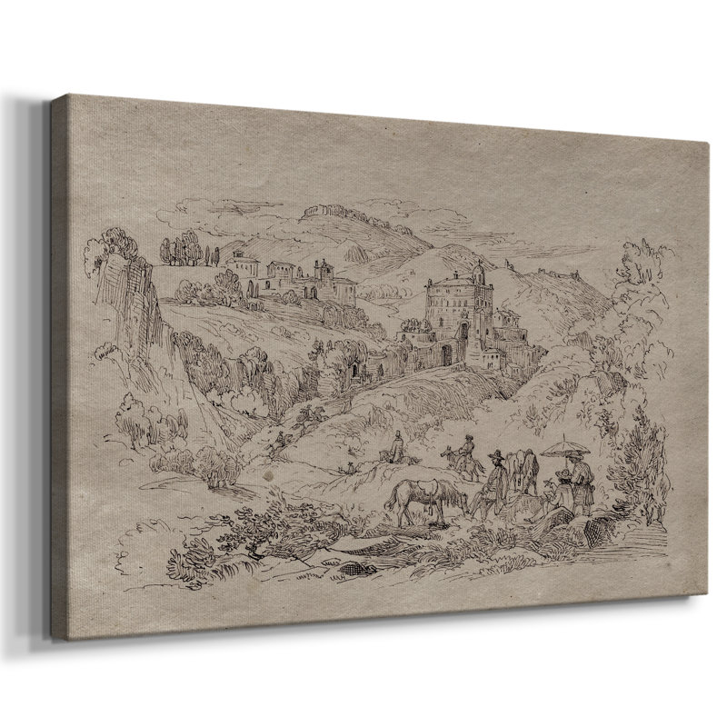 Croquis rétro - Lxxi, H 33 po x l 49 po x P 1,5 po, Toile tendue
