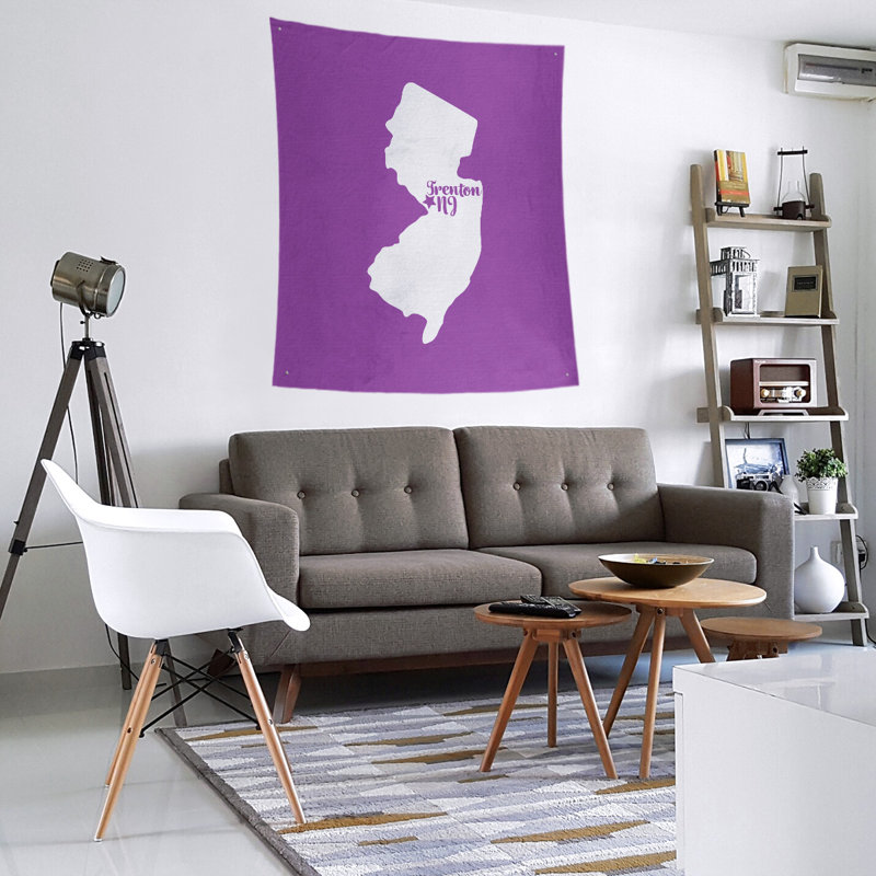Tapisserie murale Trenton New Jersey, H 60 po x l 51 po, Violet