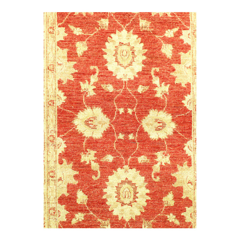 Farahan Wool Oriental Area Rug in Cream/Rust