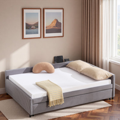 Upholstered Daybed With Trundle And Usb