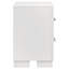Table de chevet rectangulaire 2 tiroirs blanc cuivre avec poignées barre