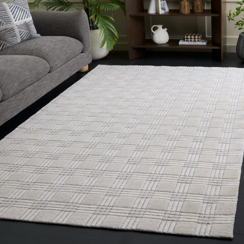 Genre Hand Loomed Performance Plaid Rug, Rectangle 5' x 8'
