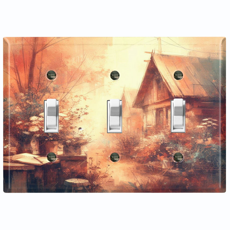Nature Themed 3 - Gang Toggle Light Switch Standard Wall Plate