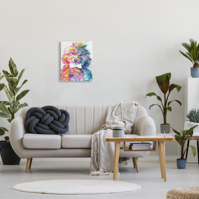«Stupell Industries Modern Dog with Bowtie», art mural sur toile par Kamdon Kreations