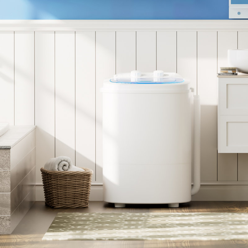 Portable Washing Machine, 5.5 lbs Capacity, Compact Laundry Washer with Spin Tub & Drain Hose, Perfect for Apartment Dorms RV Home(Blue)
