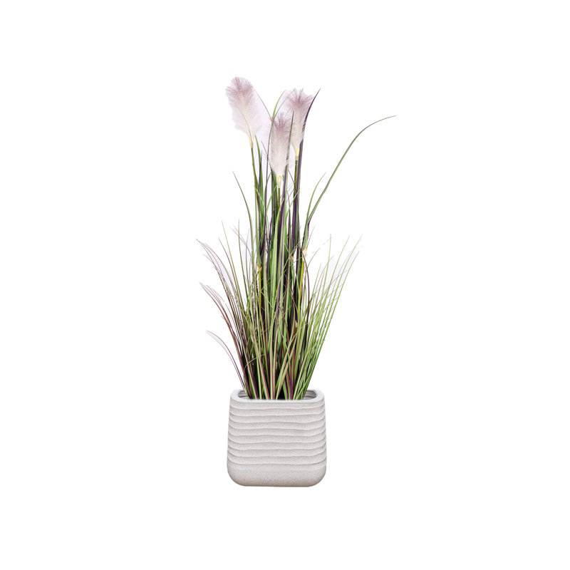 54,57 po Faux roseau en pot, Blanc