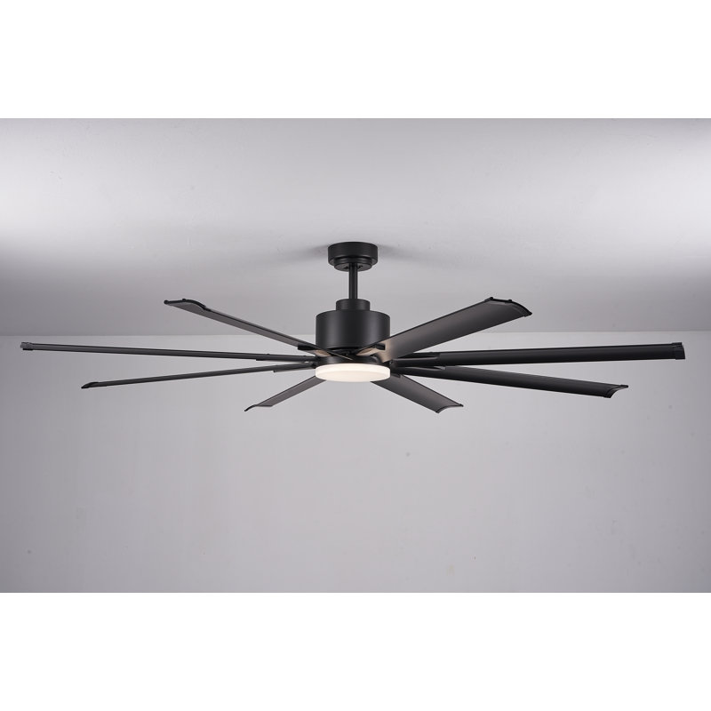Ventilateur de plafond 72 pouces avec lumière et télécommande 8 lumières, Noir