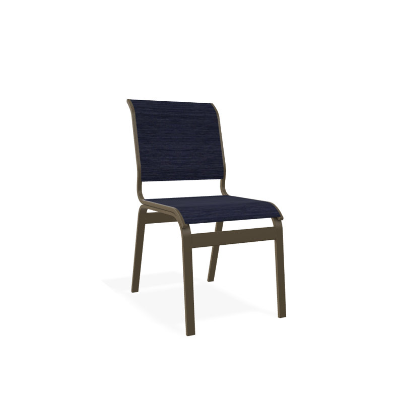 Chaise d'appoint de salle à manger Hiraku, Bois de plage texturé, Indigo Collect
