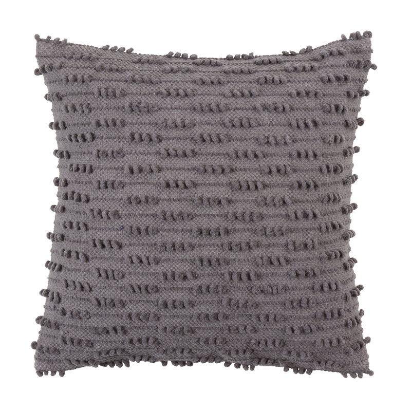 Coussin décoratif en coton, Gris foncé