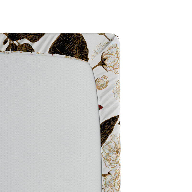 Microfiber Floral Fitted Sheet, Twin Fitted Sheet