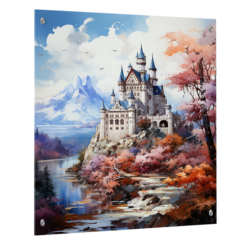 Allemagne, château de Neuschwanstein - Allemagne, art mural acrylique, H 20 po x l 12 po