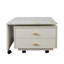 Table basse extensible avec rangement, table de salon réversible à 2 tiroirs et à 6 roulettes, blanc