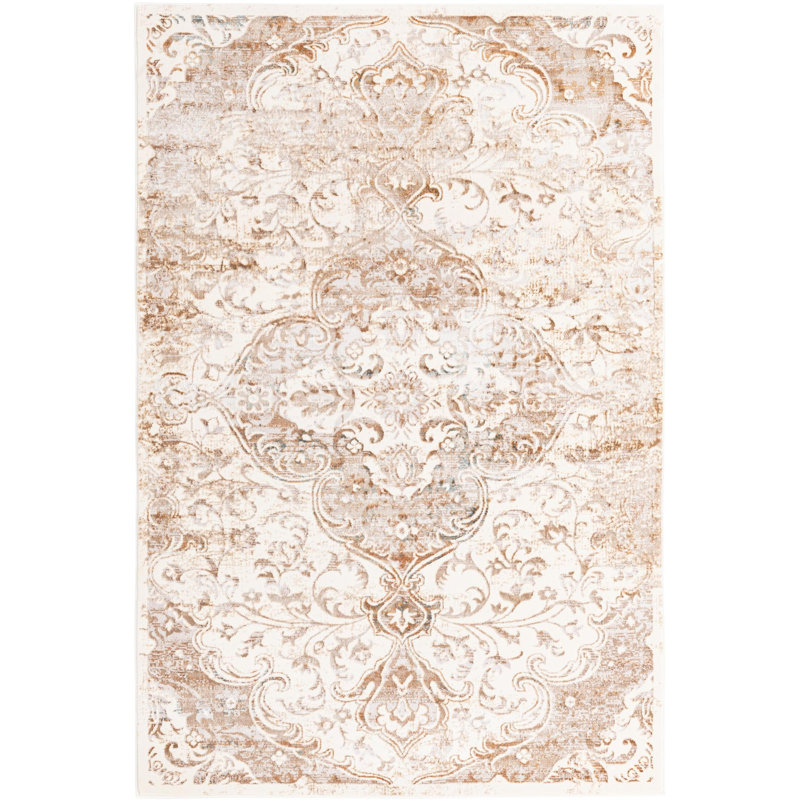 Tapis crème / brun Alamo, Rectangle 5 pi 3 po x 8 pi