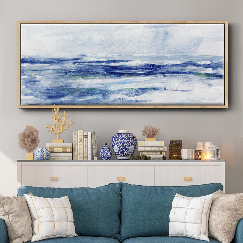 Soft Ocean Waters II- Framed Canvas