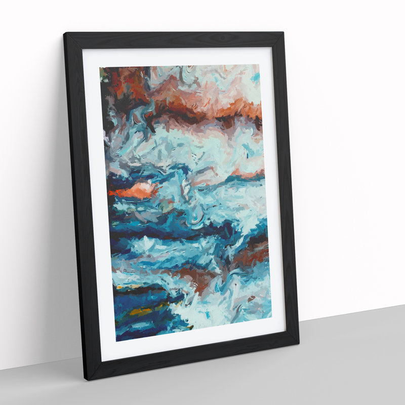Dominant One Abstract - Single Picture Frame Print, 64cm H x 46cm W, Black