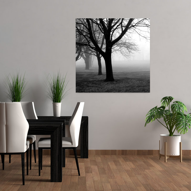 Arbres, paysage contemporain abstrait, art naturel, H 36 po x l 36 po