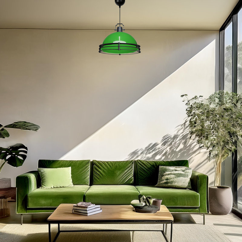 Luminaire suspendu en métal, Vert