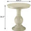 Table d'appoint blanche antique avec piédestal pour la décoration de chambre, mobilier de salon rond