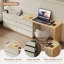 L-Shaped Desk with 6 Drawer Chest, Extending Computer Desk in Light Grey and Oak Effect Fast Dispatch From UK Warehouse – Dispatched Within 2 Days