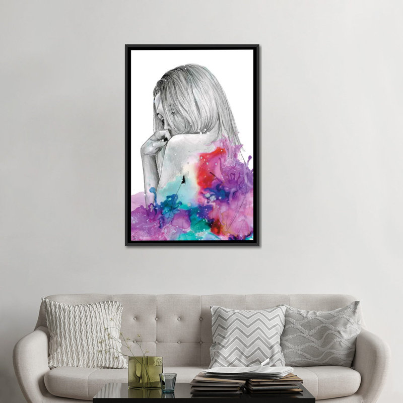 « sans titreed ix », impression sur toile, H 26 po x l 18 po x P 1,5 po, Toile avec cadre noir, Pas de tapis
