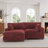 2 - Piece Upholstered White Faux Rabbit Fur Flannel Reversible Modular Sofa Living Room Sectional Couch with Pillows-926571000-926571003