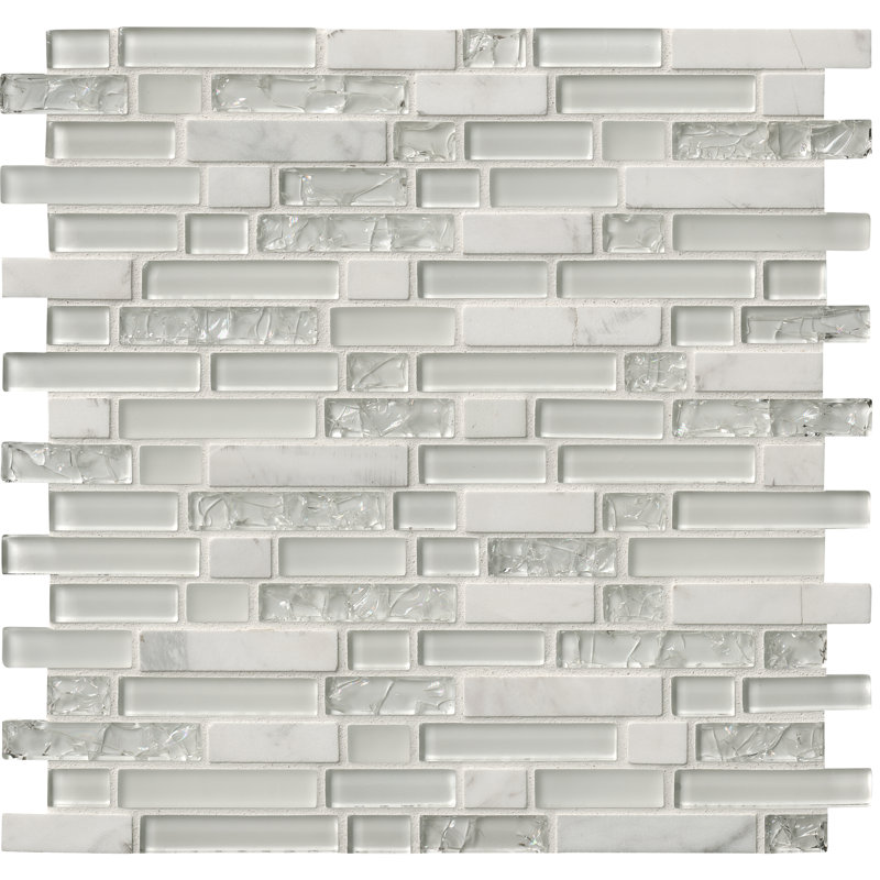 Carrelage mural mosaïque 12 po x 12 po Crystal Strata