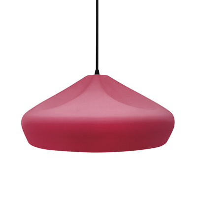 Radiance - Crease 1-Light Pendant - Cerise - Matte Black - 15.25"W x 6.5"H - Replaceable Bulb - Black Cord