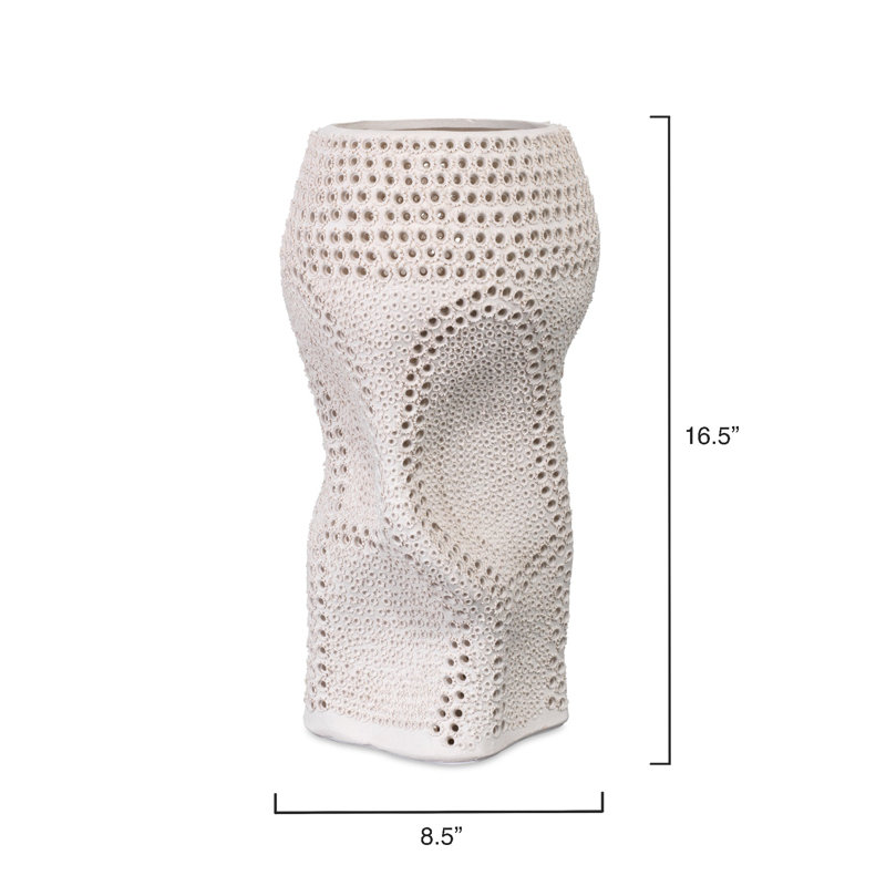 Handmade Ceramic / Porcelain Table Vase, White
