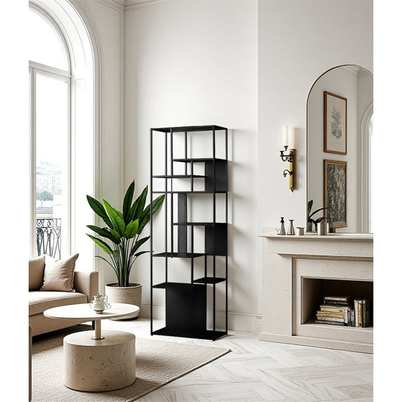Bibliothèque ouverte en acier au carbone, H 70,9 po x l 23,6 po x P 11,8 po