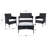 Wood Wicker 4 - Person Patio Conversation Set with Cushions-1287702939