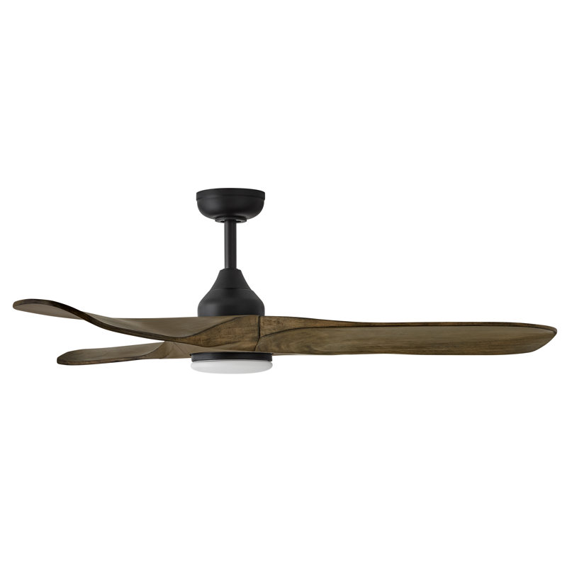 SWELL FLUSH ILLUMINATED 56" Integrated LED Smart Fan with HIRO Remote, Dark Brown