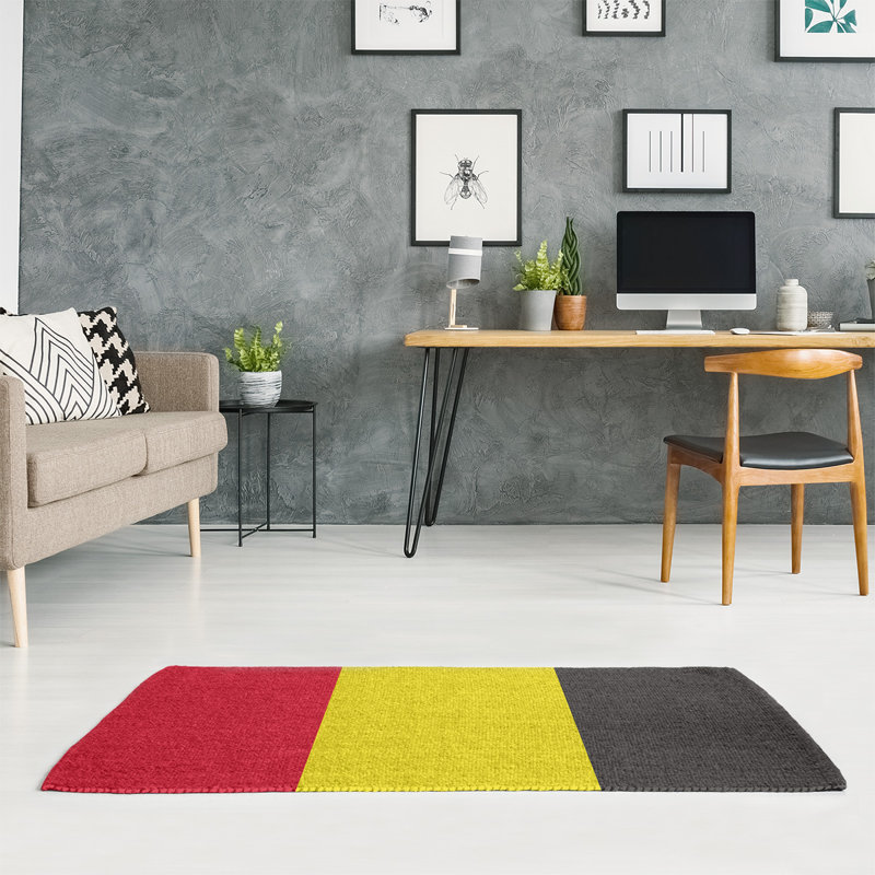Tapis rouge à rayures de hockey national, Rectangle 5 pi x 7 pi